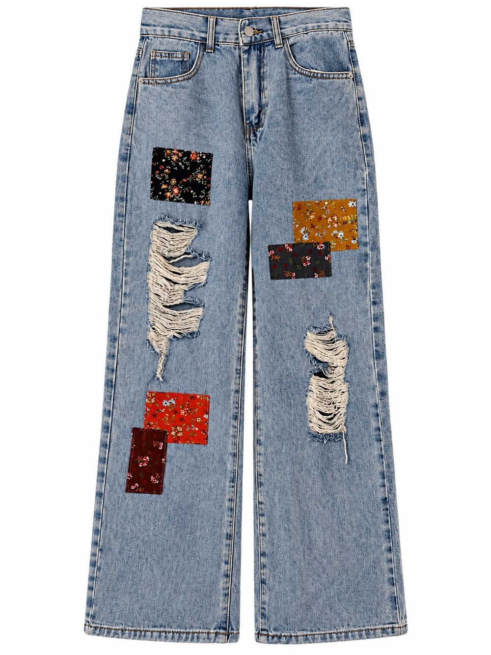 Cider Patchwork Distressed Jeans - Size M